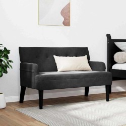 Banc Chesterfield Noir 112 x 65,5 x 75 cm Velours 512534512534
