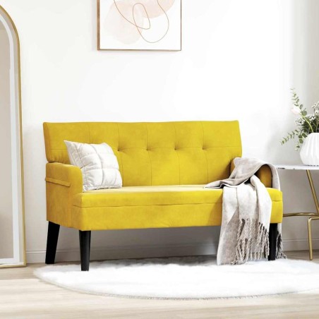 Banc Chesterfield Jaune 112 x 65,5 x 75 cm Velours 512536512536