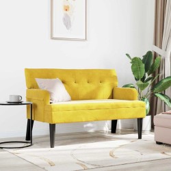 Banc Chesterfield Jaune 112 x 65,5 x 75 cm Velours 512536512536