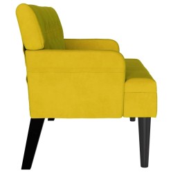 Banc Chesterfield Jaune 112 x 65,5 x 75 cm Velours 512536512536