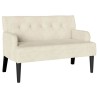 Banc Chesterfield Crème 112 x 65,5 x 75 cm Velours 512537512537