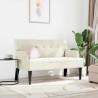 Banc Chesterfield Crème 112 x 65,5 x 75 cm Velours 512537512537