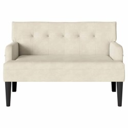Banc Chesterfield Crème 112 x 65,5 x 75 cm Velours 512537512537