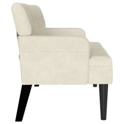 Banc Chesterfield Crème 112 x 65,5 x 75 cm Velours 512537512537