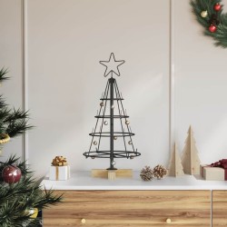 Arbre en cône de Noël avec support Noir 60 cm Acier 512539512539