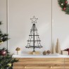 Arbre en cône de Noël avec support Noir 60 cm Acier 512539512539
