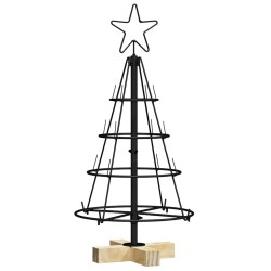 Arbre en cône de Noël avec support Noir 60 cm Acier 512539512539