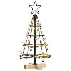 Arbre en cône de Noël avec support Noir 60 cm Acier 512539512539