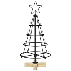 Arbre en cône de Noël avec support Noir 60 cm Acier 512539512539