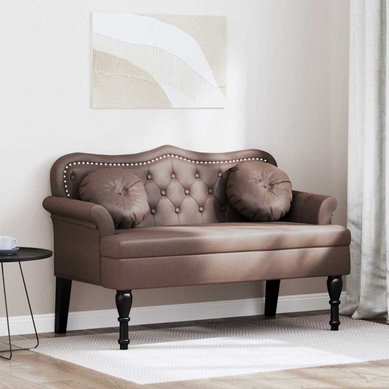 Banc Chesterfield Marron 120,5 x 65 x 75 cm Simili cuir 512546512546