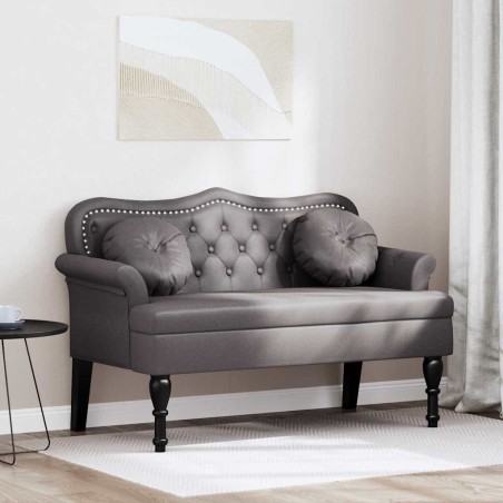 Banc Chesterfield Gris 120,5 x 65 x 75 cm Simili cuir 512547512547