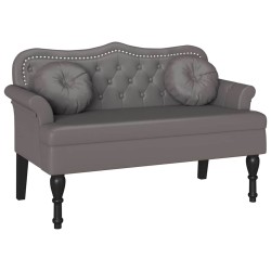 Banc Chesterfield Gris 120,5 x 65 x 75 cm Simili cuir 512547512547
