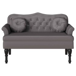 Banc Chesterfield Gris 120,5 x 65 x 75 cm Simili cuir 512547512547