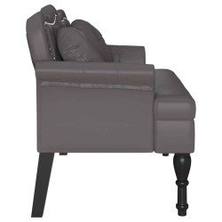 Banc Chesterfield Gris 120,5 x 65 x 75 cm Simili cuir 512547512547