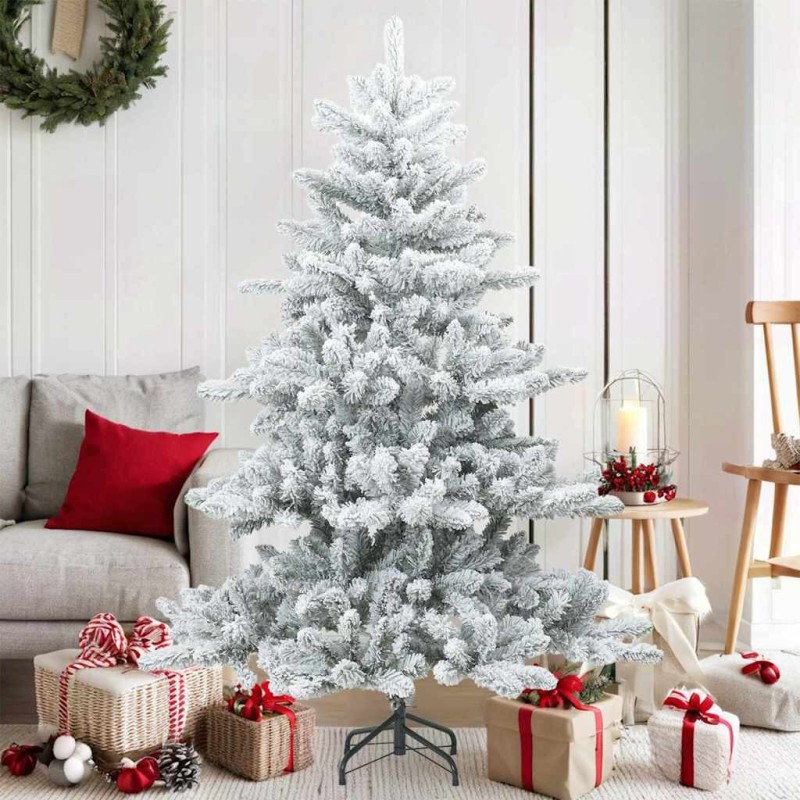 Sapin de Noël artificiel à branches pliantes, duveteux de neige 512549512549
