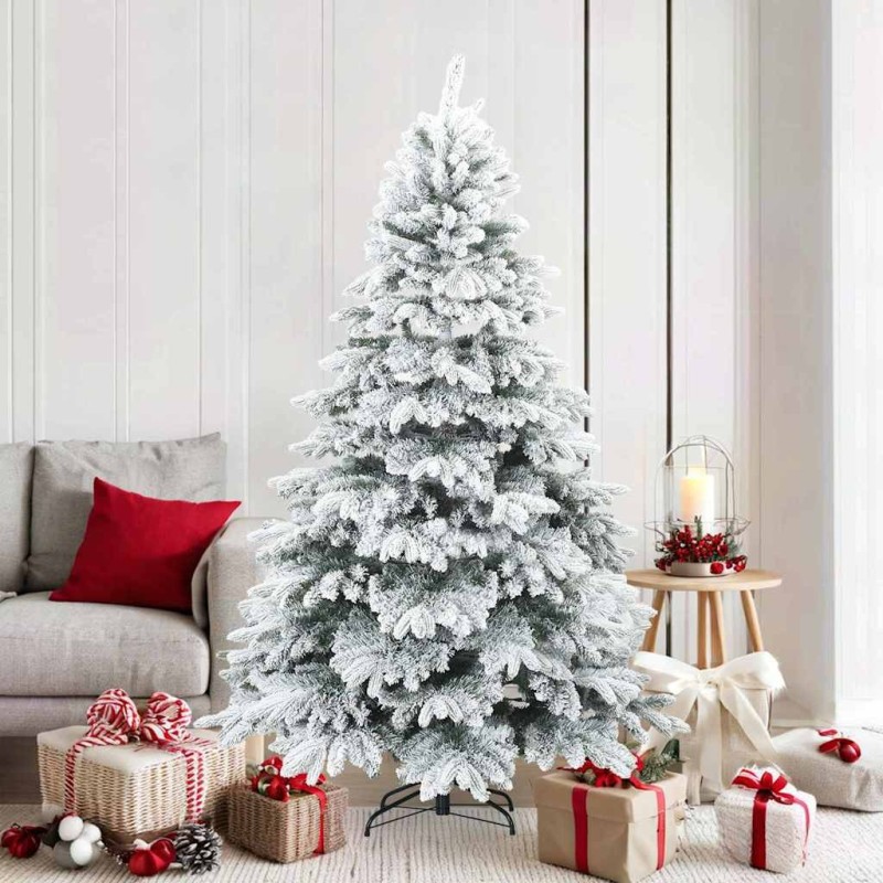 Sapin de Noël artificiel à branches pliantes, duveteux de neige 512552512552