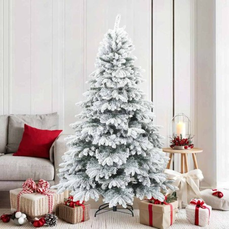 Sapin de Noël artificiel à branches pliantes, duveteux de neige 512552512552