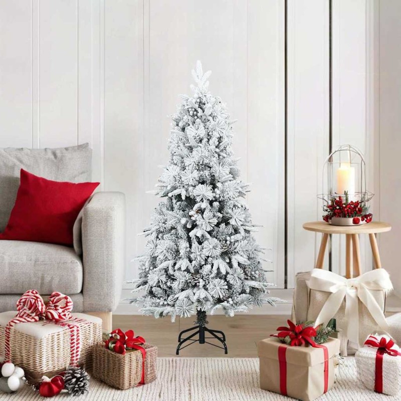 Sapin de Noël artificiel à branches pliantes, duveteux de neige 512553512553