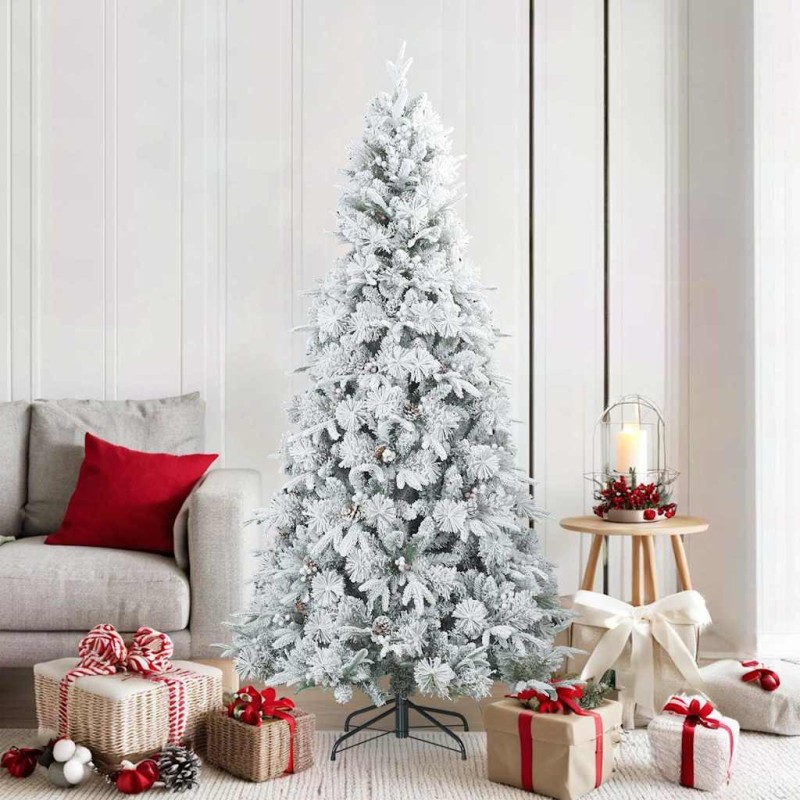Sapin de Noël artificiel à branches pliantes, duveteux de neige 512556512556