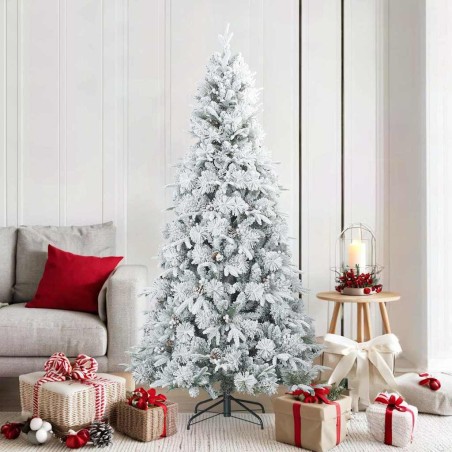 Sapin de Noël artificiel à branches pliantes, duveteux de neige 512556512556