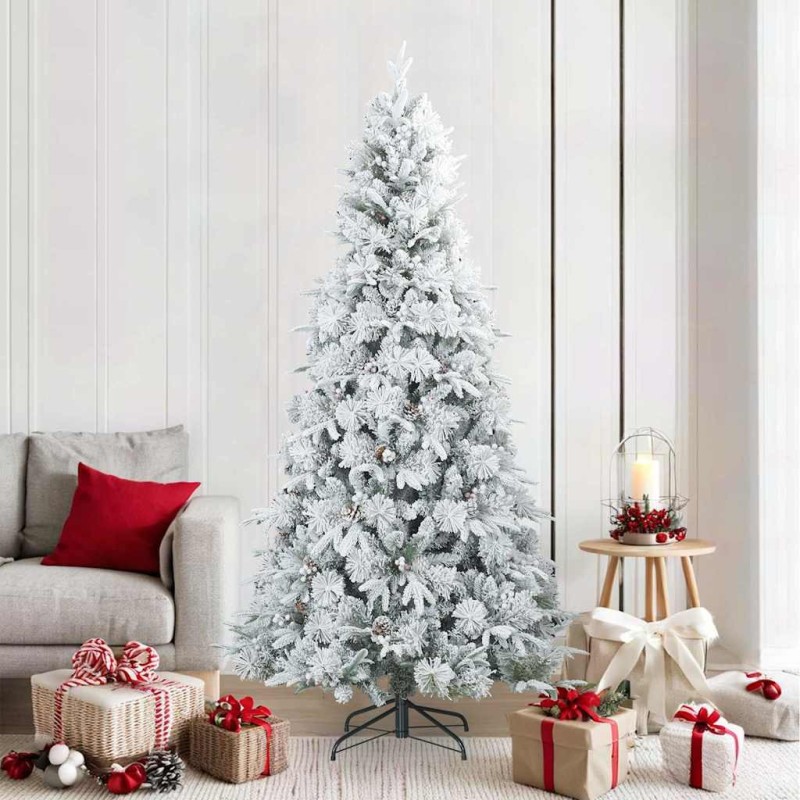 Sapin de Noël artificiel à branches pliantes, duveteux de neige 512557512557
