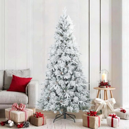 Sapin de Noël artificiel à branches pliantes, duveteux de neige 512557512557