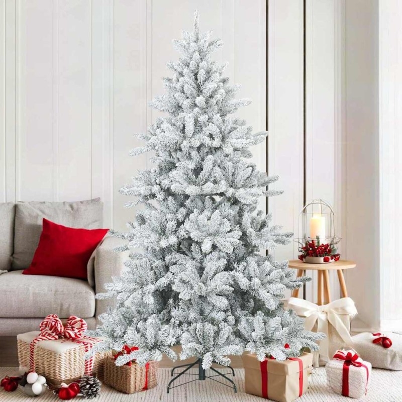 Sapin de Noël artificiel à branches pliantes, duveteux de neige 512558512558