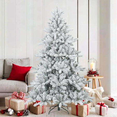 Sapin de Noël artificiel à branches pliantes, duveteux de neige 512558512558