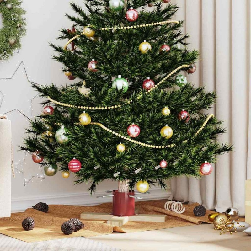 Pied de Sapin de Noël 1.73 Rouge 50 x 50 x 16 cm Pin massif 512562512562