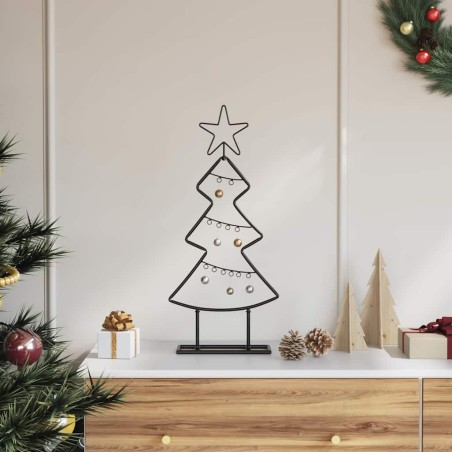 Arbre de Noël en métal avec support Noir 60 cm Acier 512565512565