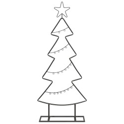 Arbre de Noël en métal avec support Noir 90,5 cm Acier 512566512566