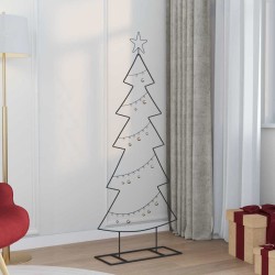 Arbre de Noël en métal avec support Noir 150 cm Acier 512568512568