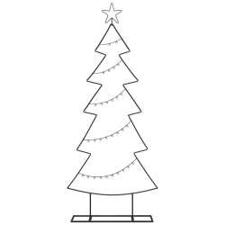 Arbre de Noël en métal avec support Noir 150 cm Acier 512568512568