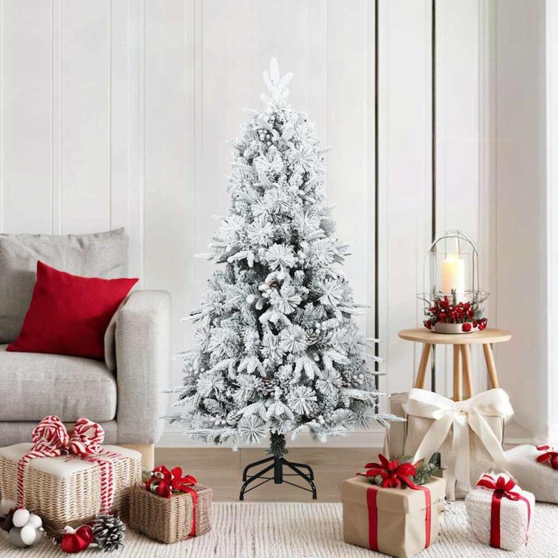 Sapin de Noël artificiel à branches pliantes, duveteux de neige 512580512580