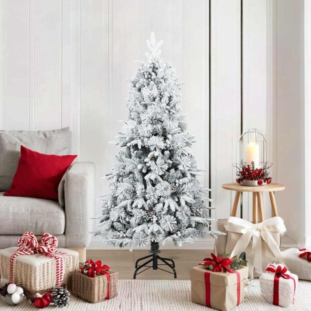 Sapin de Noël artificiel à branches pliantes, duveteux de neige 512580512580