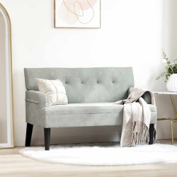 Banc Chesterfield Gris clair 112 x 65,5 x 75 cm Velours 512583512583