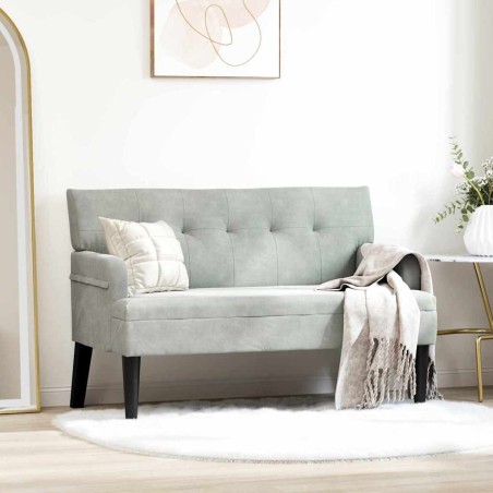 Banc Chesterfield Gris clair 112 x 65,5 x 75 cm Velours 512583512583