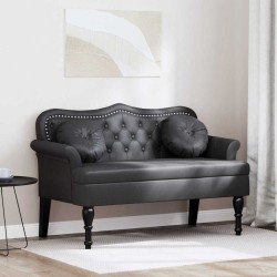 Banc Chesterfield Noir 120,5 x 65 x 75 cm Simili cuir 512584512584