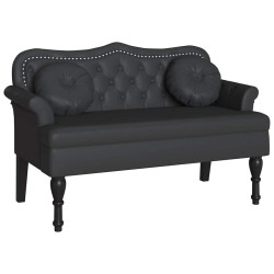Banc Chesterfield Noir 120,5 x 65 x 75 cm Simili cuir 512584512584