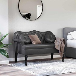 Banc Chesterfield Noir 120,5 x 65 x 75 cm Simili cuir 512584512584