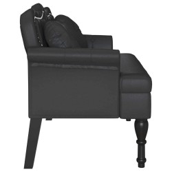 Banc Chesterfield Noir 120,5 x 65 x 75 cm Simili cuir 512584512584