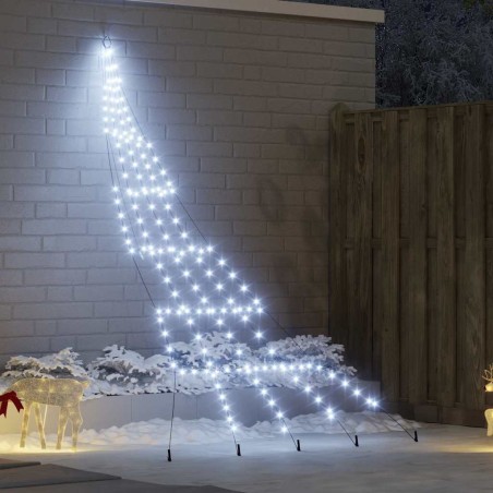Arbre de Noël LED avec piquets au sol Blanc froid 306 cm Métal 512604512604