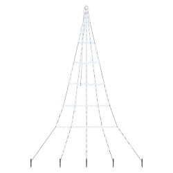 Arbre de Noël LED avec piquets au sol Blanc froid 306 cm Métal 512604512604
