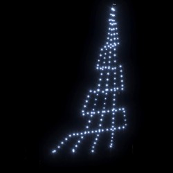 Arbre de Noël LED avec piquets au sol Blanc froid 306 cm Métal 512604512604