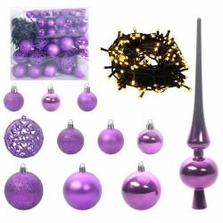 Ensemble de Boules de Noël avec 300 LED 120 pcs Lilas Plastique 512613512613