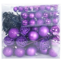 Ensemble de Boules de Noël avec 300 LED 120 pcs Lilas Plastique 512613512613
