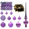 Ensemble de Boules de Noël avec 150 LED 61 pcs Lilas Plastique 512614512614