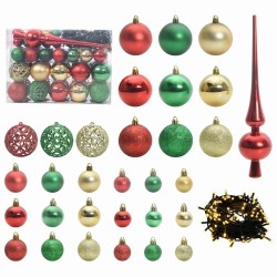 Ensemble de Boules de Noël 61 pcs Multicolore Plastique 512618512618