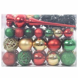 Ensemble de Boules de Noël 61 pcs Multicolore Plastique 512618512618