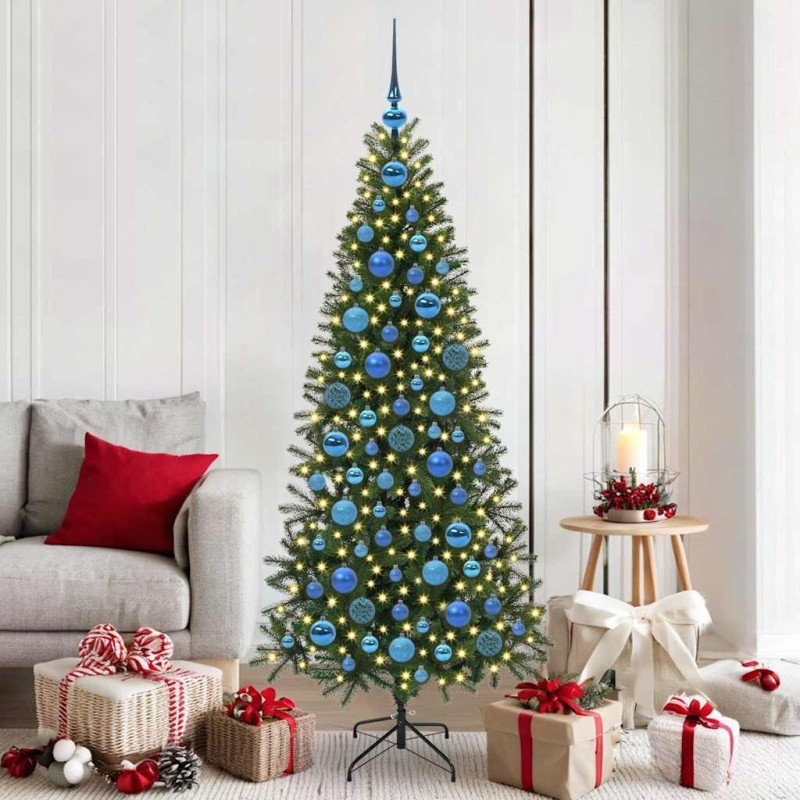 Ensemble de Boules de Noël avec 300 LED 120 pcs Bleu Plastique 512619512619